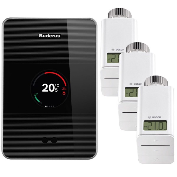 Buderus Σετ Ψηφιακού Θερμοστάτη Χώρου Logamatic TC 100.2 Smart με Οθόνη Αφής και Wifi
