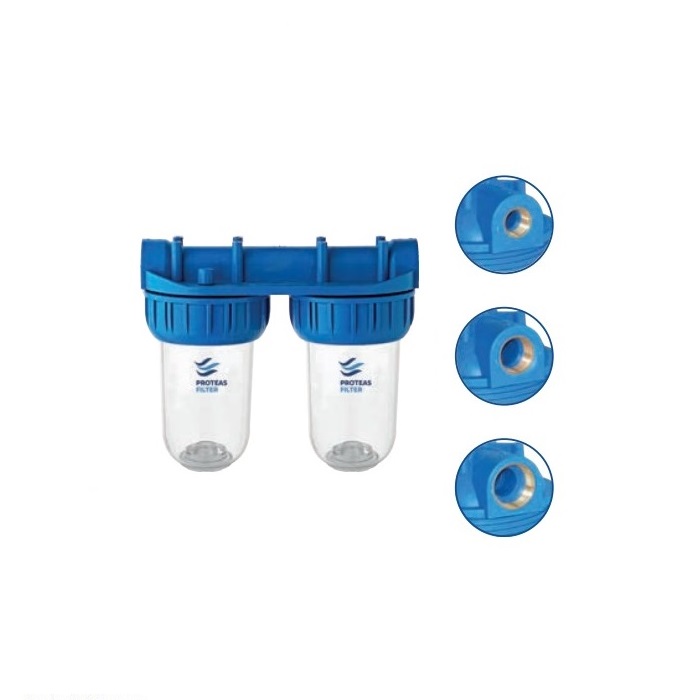 Proteas Filter Διπλή Φιλτροθήκη Strong 7″ Κεντρικής Παροχής